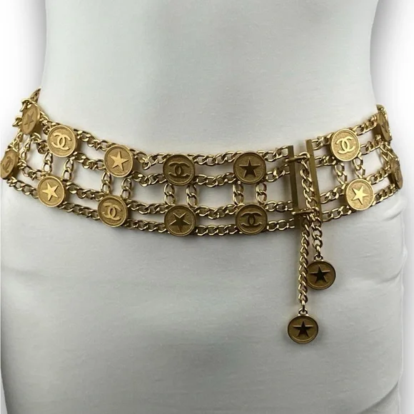 Chanel Star Chain Belt Gold 01P - Picture 1 of 9